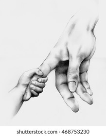 Kid Holding Parents Hand Drawing Images Stock Photos Vectors Shutterstock