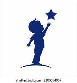 Child Kid Sillhouette Vector Star