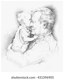 Grandfather Drawing Images Stock Photos Vectors Shutterstock Then draw two oval eyes. https www shutterstock com image illustration child kissing grandfather 431396905