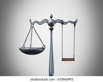 Child Law Legal Idea And Custody Lawyer Strategy Concept Balancing A Justice Scale As An Attorney Icon With A Kid Swing As A Delinquent Childhood Symbol For Youth Court As A 3D Illustration.