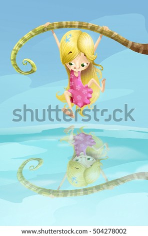 child playing in the river