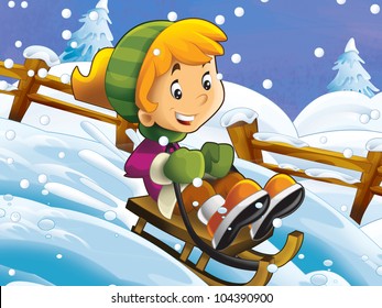 Child sliding down from the top 2