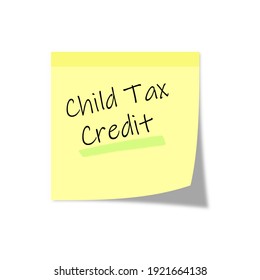 Child Tax Credit On Sticky Note