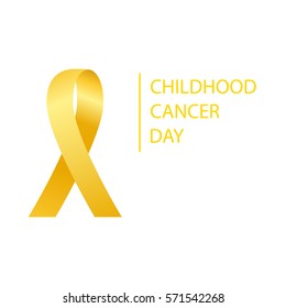 Childhood Cancer Day Awareness Gold Ribbon.