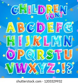 Childrens Font Cartoon Style Childhood Set Stock Vector (Royalty Free ...