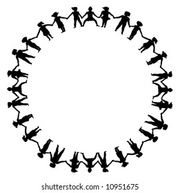 Children Holding Hands In A Circle