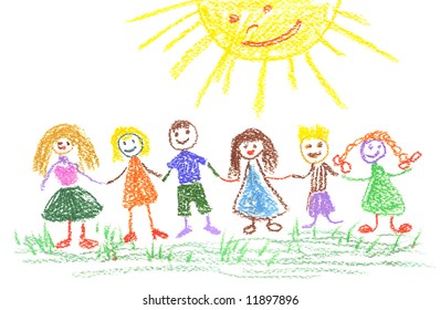 children on the green grass - Powered by Shutterstock