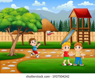 Children Playing Park Illustration Stock Illustration 1937504242 ...