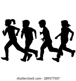 25,819 Children running silhouette Images, Stock Photos & Vectors ...