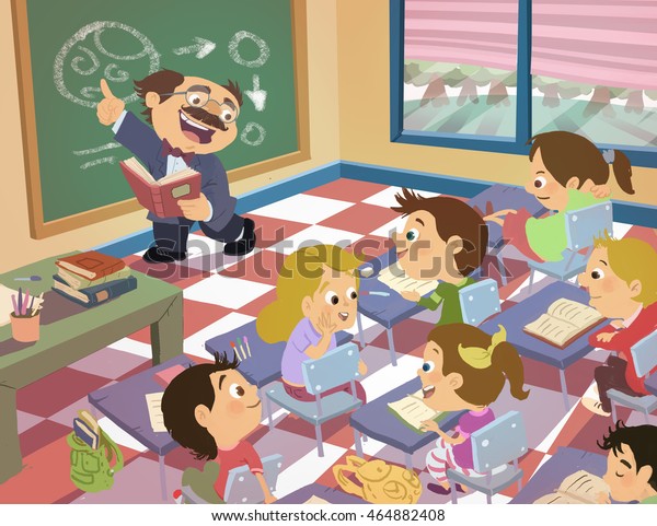 Children Studying Class Teacher Stock Illustration 464882408 | Shutterstock