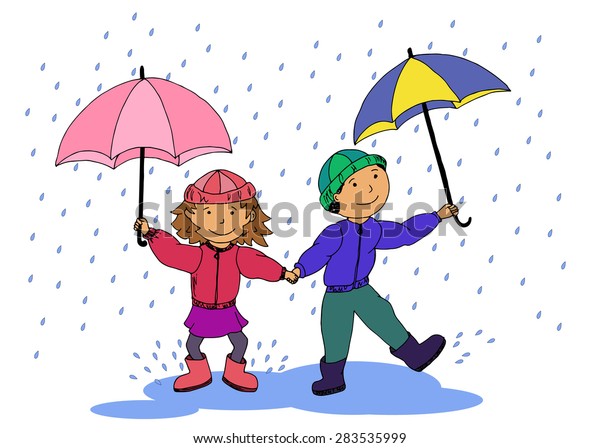 Children Umbrellas Stock Illustration 283535999 | Shutterstock