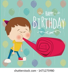 Childrens Birthday Card Balloons Stock Illustration 1471275980 ...