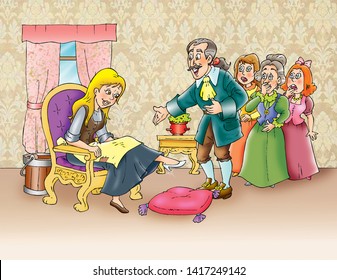 Childrens Fairy Tales Cinderella Story Stock Illustration 1417249142