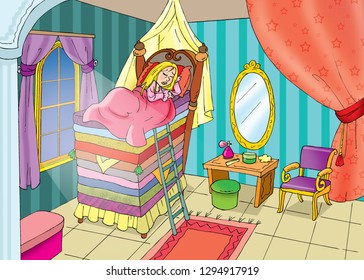 princess and the pea cartoon