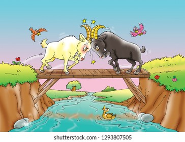 children's fairy tales stubborn goats