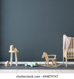  Children's room in Scandinavian style. 3d illustration.