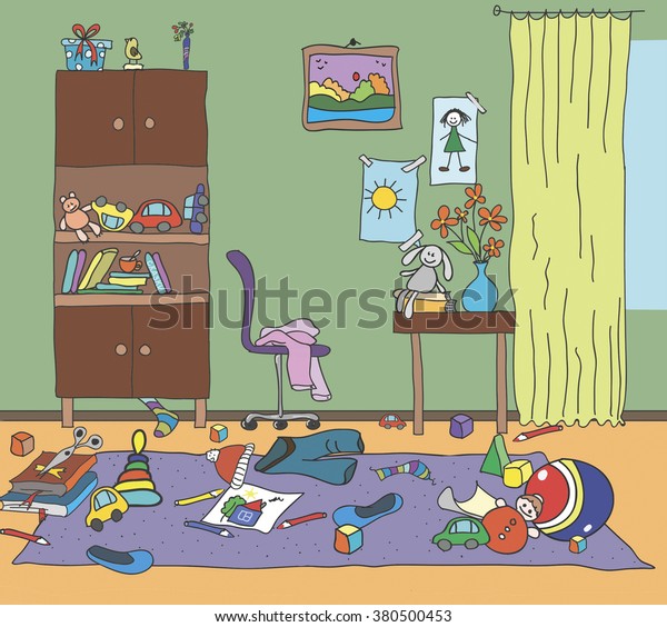 Childrens Room Toys Mess Illustration Childrens Stock Illustration ...