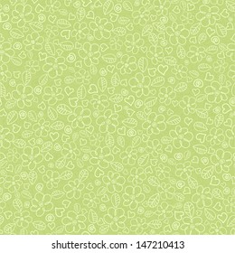 Childrens Seamless Background Flower Green Stock Illustration 147210413