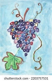 Child's Drawing - Bunch Of Grapes