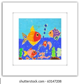 Childs Drawing Sea World Stock Illustration 63147208 | Shutterstock