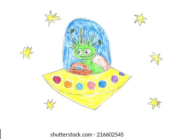Kids Drawing Spaceship Hd Stock Images Shutterstock