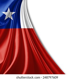 Chile flag and white background