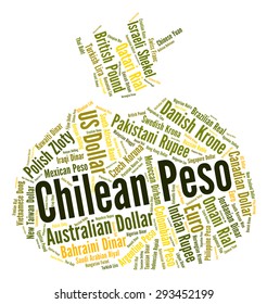 Chilean Peso Indicating Currency Exchange Pesos Stock Illustration