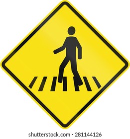 Chilean Road Warning Sign Pedestrian Crossing Stock Illustration 