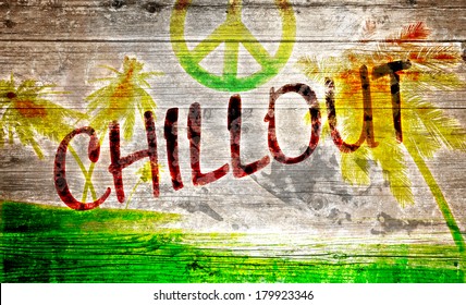 Chillout Wood Board Grafitti Concept