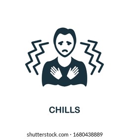 Chills Icon. Simple Illustration From Coronavirus Collection. Creative Chills Icon For Web Design, Templates, Infographics And More