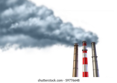 Chimney Smoke Stacks Isolated On White Background