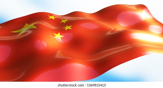 China flag 3d render