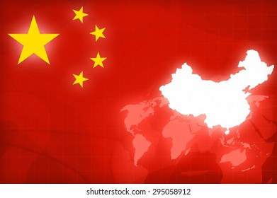 China Map And Flag On A World Globe News Background Illustration