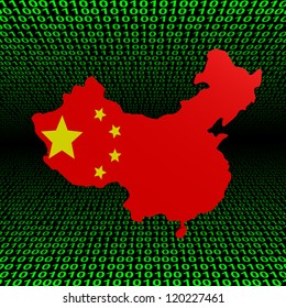 China Map Flag Over Binary Background Stock Illustration 120227461 ...