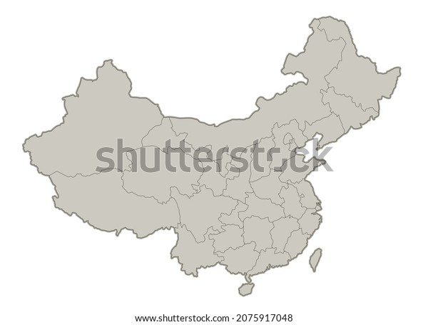 China Map Individual Regions Blank Template Stock Illustration 