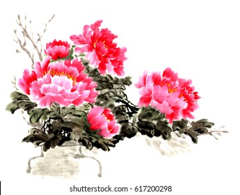 4,835 Chinese peony painting Images, Stock Photos & Vectors | Shutterstock