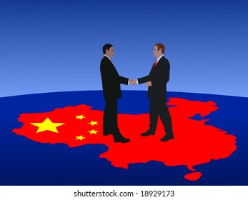 Chinese Business Men Meeting Handshake Jpeg Stock Illustration 18929173 ...