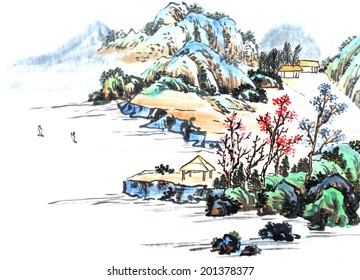 Chinese element--hill and river