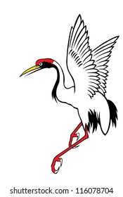 Chinese Heron Painting On White Background Stock Illustration 116078704 ...