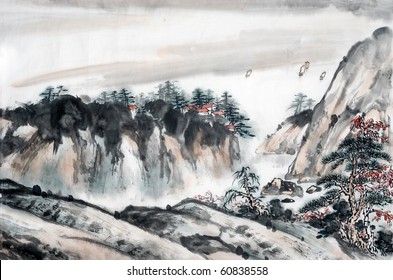 410 Chinese painting waterfall Images, Stock Photos & Vectors ...