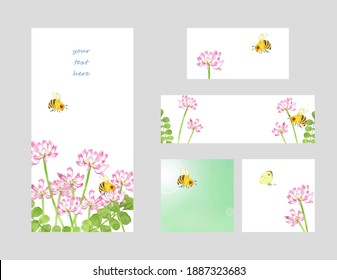 Chinese milk vetch and bees frame set