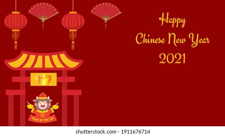Chinese new year 2021 year of the ox - Chinese zodiac symbol - Shutterstock ID 1911676714