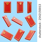 Chinese New Year Red Envelope or Lunar New Year Red Envelope, Cute 3D Rendered