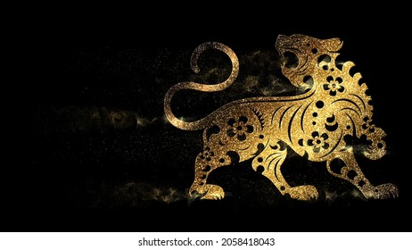 Chinese New Year, year of the Tiger 2022, also known as the Spring Festival with the Chinese astrological tiger sign background decoration