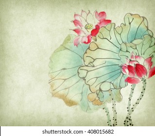 Chinese Painting Of A Lotus