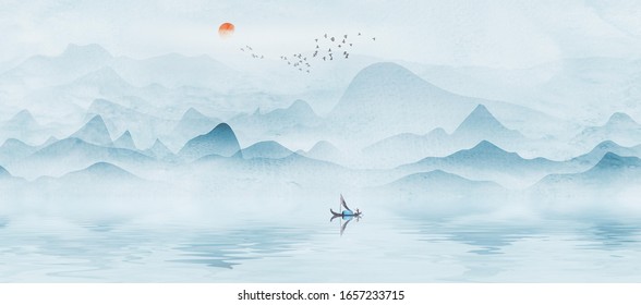 11,811 Chinese mountain painting Images, Stock Photos & Vectors ...