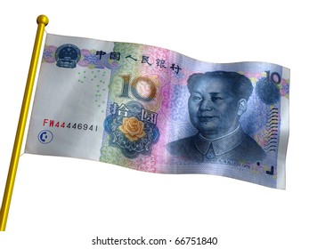 Chinese Yuan Banknote As A Flag