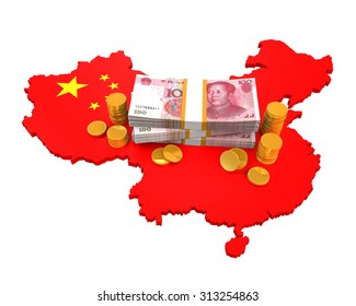 Chinese Yuan And Map