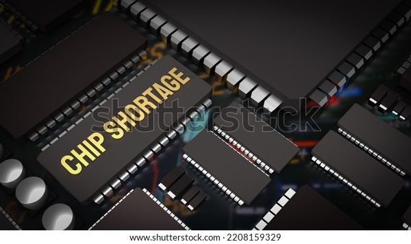 Chip Shortage Text Ic Pcb Board Stock Illustration 2208159329 ...