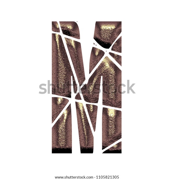 Chiseled Rose Gold Letter M 3d Stock Illustration 1105821305 Shutterstock 7587